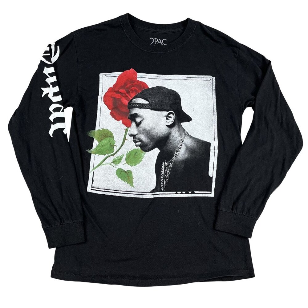 2Pac Tupac Mens 100% Cotton Black T-Shirt‎ Sz Medium